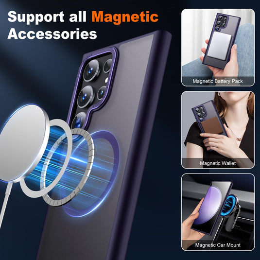 Compatible with Magsafe, Transparent Matte Slim Case, Military-Grade Protection Magnetic Case AMAZON