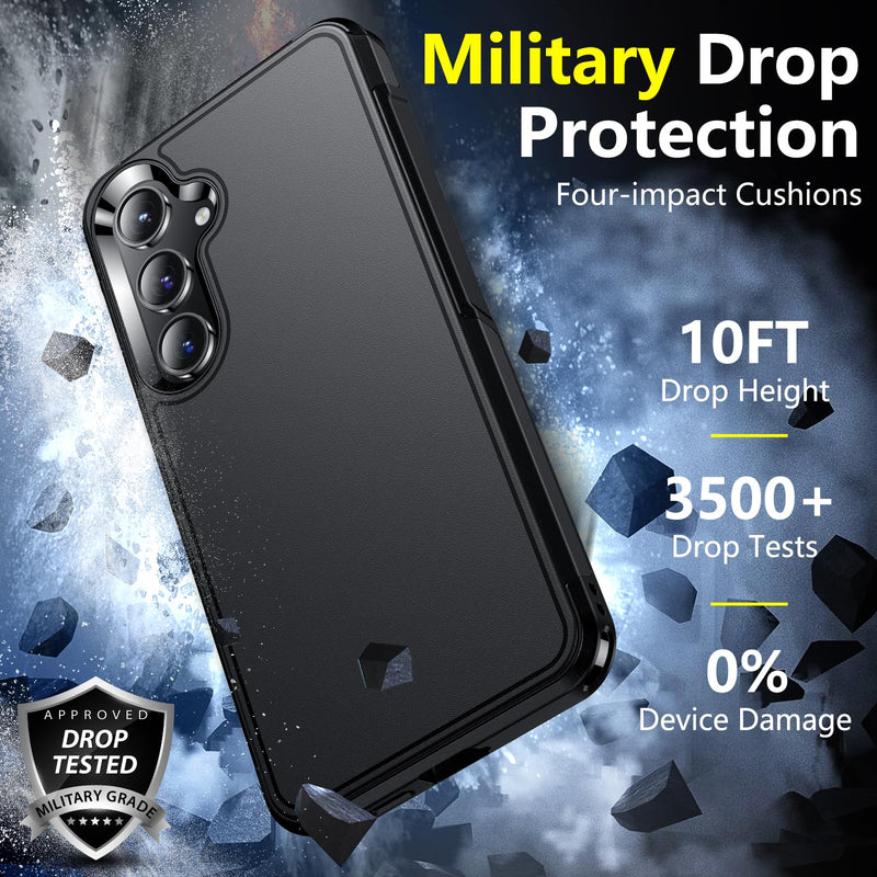 Load image into Gallery viewer, 10 FT Military Grade Drop Protection Heavy Duty Shockproof Phone Case for Galaxy S24 Plus, Black AMAZON
