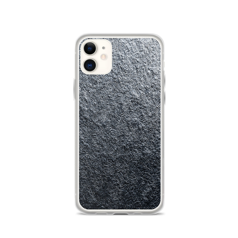 Load image into Gallery viewer, Silver Foil Metal iPhone Clear Thin Case CREATIVETECH
