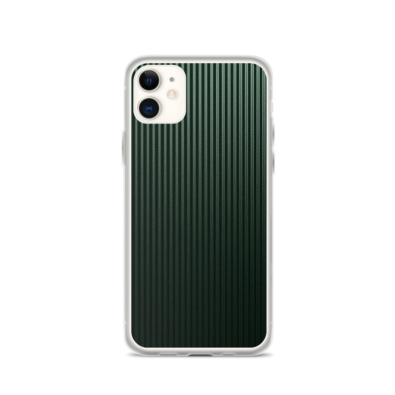Load image into Gallery viewer, Dark Green Striped Carbon Fiber iPhone Clear Thin Case CREATIVETECH