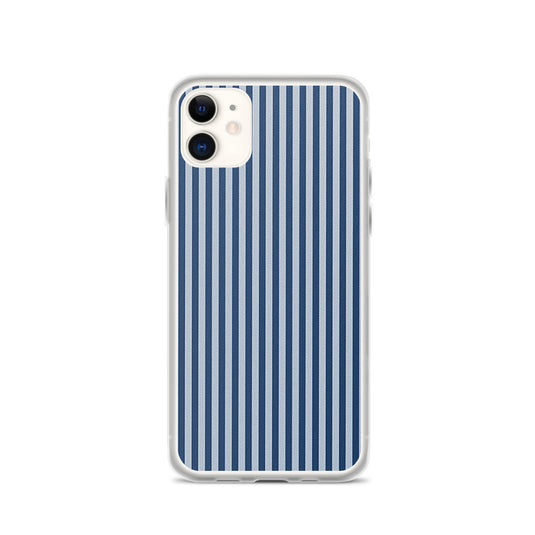 Marine Blue Ribbed iPhone Clear Thin Case CREATIVETECH