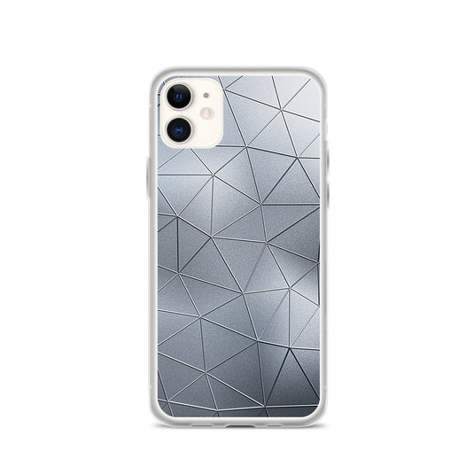 Silver Metal Polygon iPhone Clear Thin Case CREATIVETECH