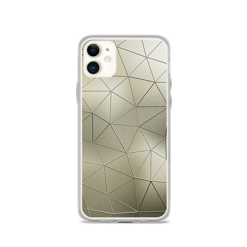 Load image into Gallery viewer, Golden Metal Polygon iPhone Clear Thin Case CREATIVETECH
