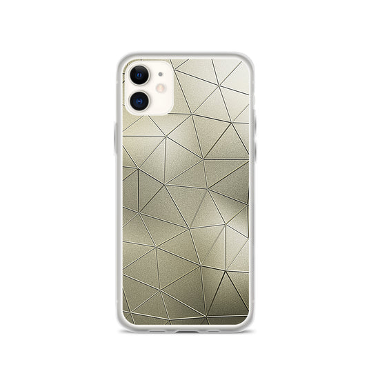 Golden Metal Polygon iPhone Clear Thin Case CREATIVETECH