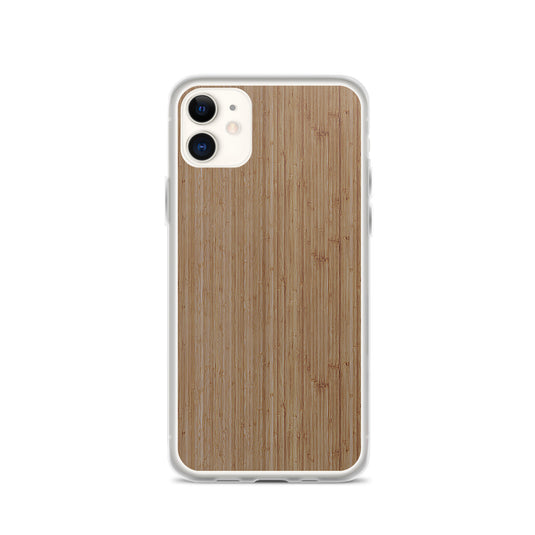 Bamboo Brown Wood iPhone Clear Thin Case CREATIVETECH