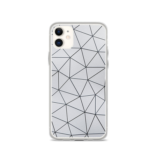 Black Polygon White Leather iPhone Clear Thin Case CREATIVETECH