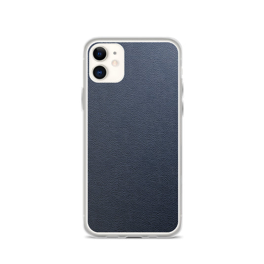 Dark Blue Leather iPhone Clear Thin Case CREATIVETECH