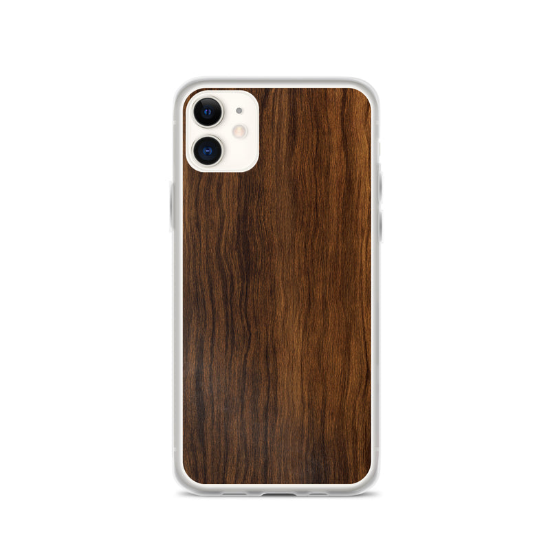 Load image into Gallery viewer, Dark Brown Wood iPhone Clear Thin Case CREATIVETECH
