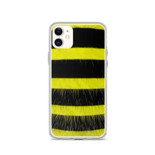 Fluffy Bee Yellow Black iPhone Clear Thin Case CREATIVETECH