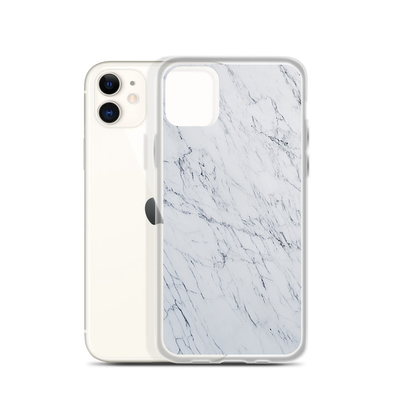 Load image into Gallery viewer, White Marble Stone iPhone Clear Thin Case CREATIVETECH
