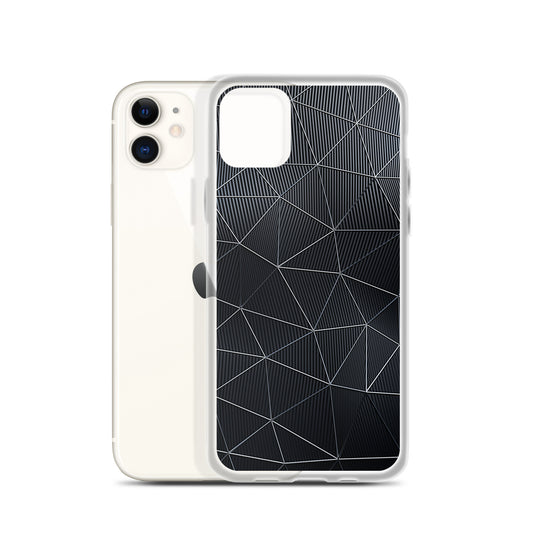 Silver Polygon Carbon Fiber iPhone Clear Thin Case CREATIVETECH