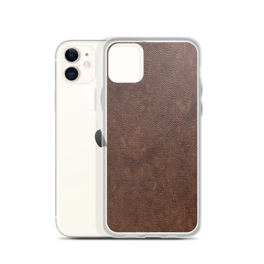 Light Brown Leather iPhone Clear Thin Case CREATIVETECH