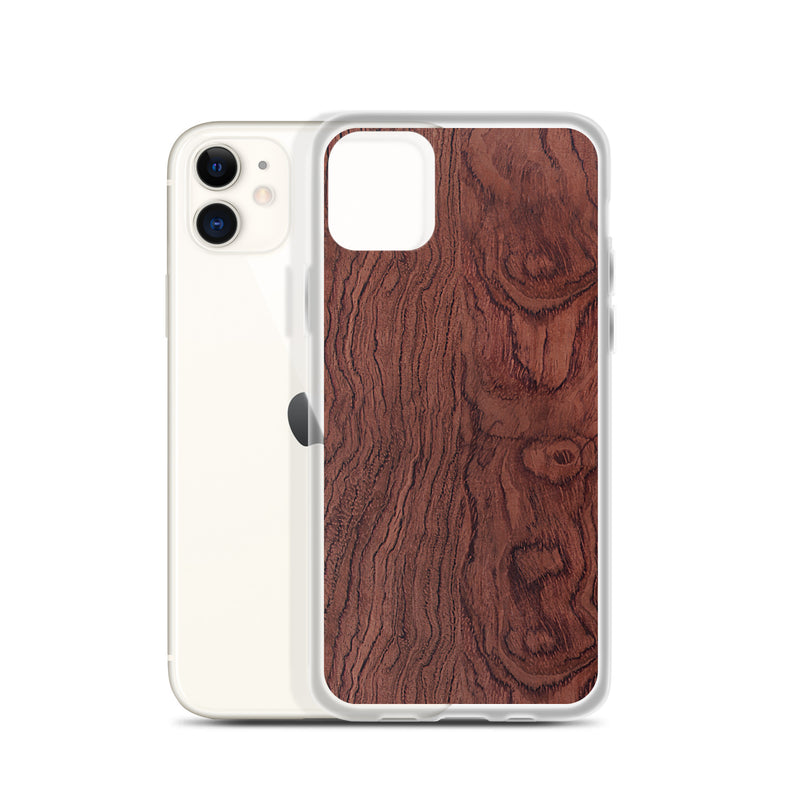 Load image into Gallery viewer, Bubinga Brown Wood iPhone Clear Thin Case CREATIVETECH