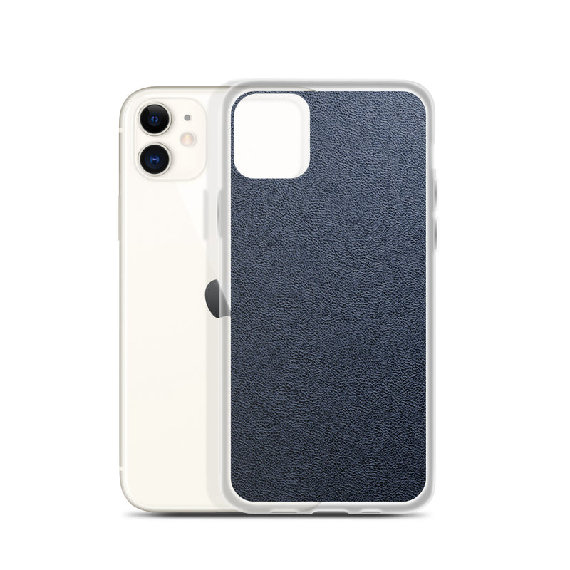 Load image into Gallery viewer, Dark Blue Leather iPhone Clear Thin Case CREATIVETECH
