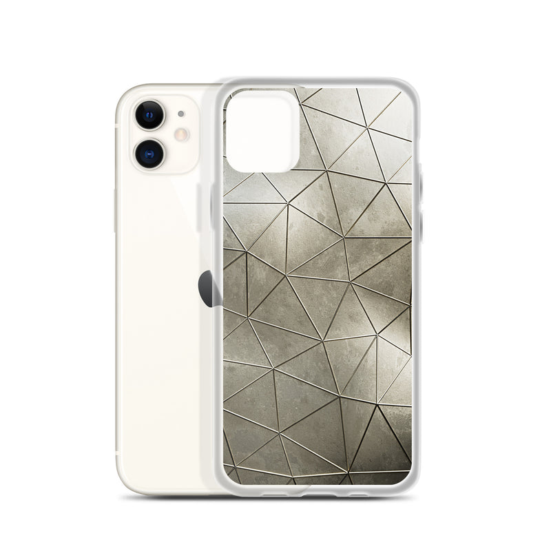 Load image into Gallery viewer, Aged Gold Polygon iPhone Clear Thin Case CREATIVETECH
