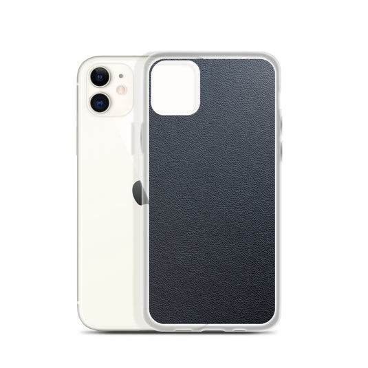 Black Leather iPhone Clear Thin Case CREATIVETECH