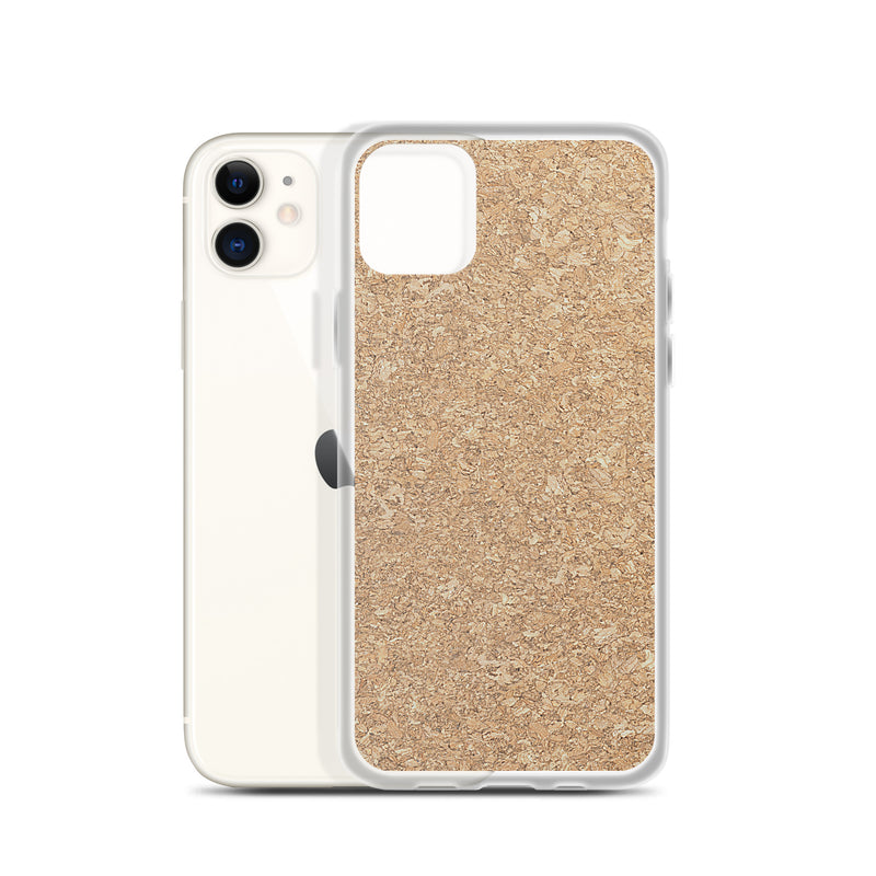 Load image into Gallery viewer, Light Brown Cork Wood iPhone Clear Thin Case CREATIVETECH
