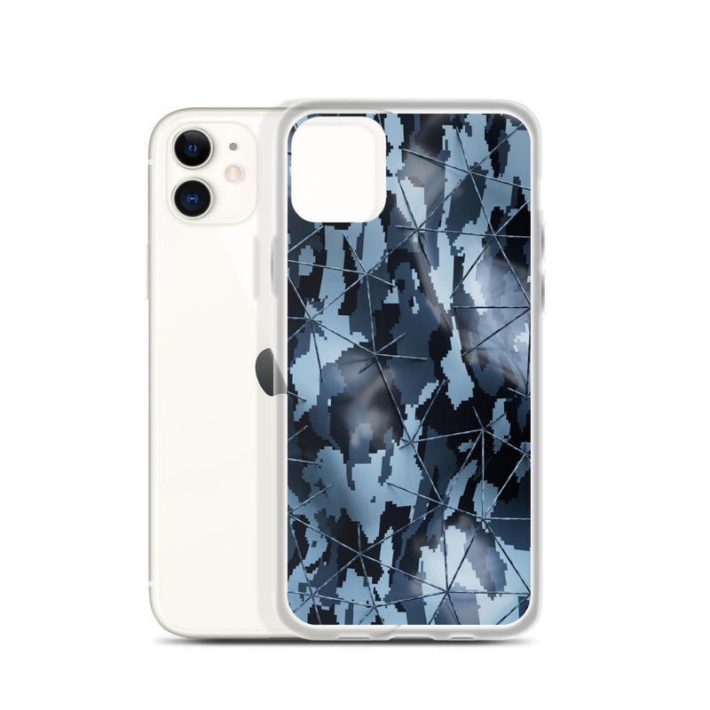 Load image into Gallery viewer, Dark Grey Military Camouflage Tech Polygon iPhone Clear Thin Case CREATIVETECH