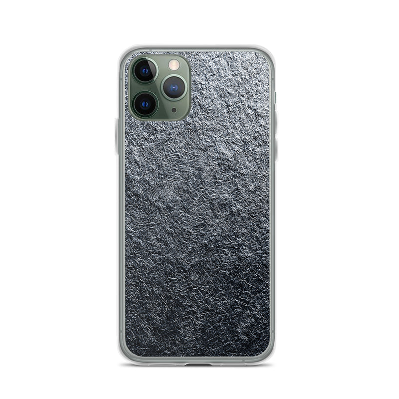 Load image into Gallery viewer, Silver Foil Metal iPhone Clear Thin Case CREATIVETECH