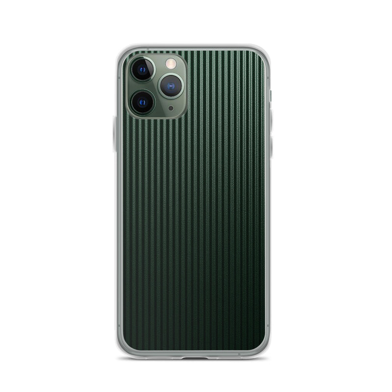 Load image into Gallery viewer, Dark Green Striped Carbon Fiber iPhone Clear Thin Case CREATIVETECH