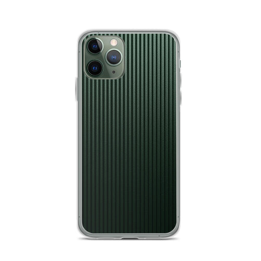 Dark Green Striped Carbon Fiber iPhone Clear Thin Case CREATIVETECH