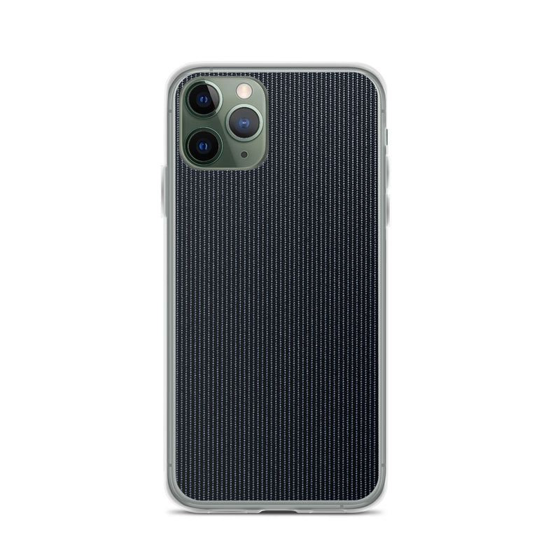 Load image into Gallery viewer, Dark Grey Striped Textile iPhone Clear Thin Case CREATIVETECH
