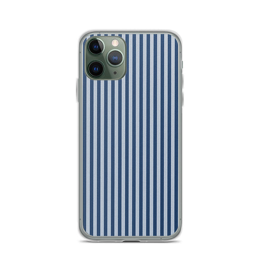 Marine Blue Ribbed iPhone Clear Thin Case CREATIVETECH