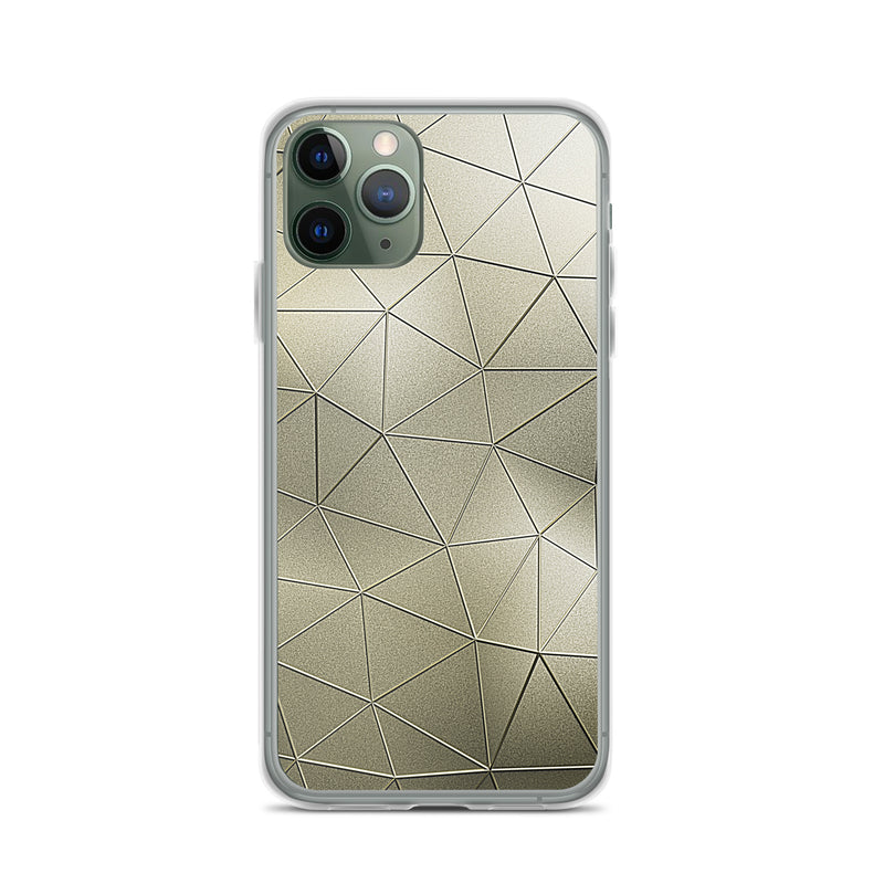 Load image into Gallery viewer, Golden Metal Polygon iPhone Clear Thin Case CREATIVETECH
