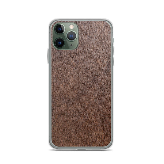 Light Brown Leather iPhone Clear Thin Case CREATIVETECH