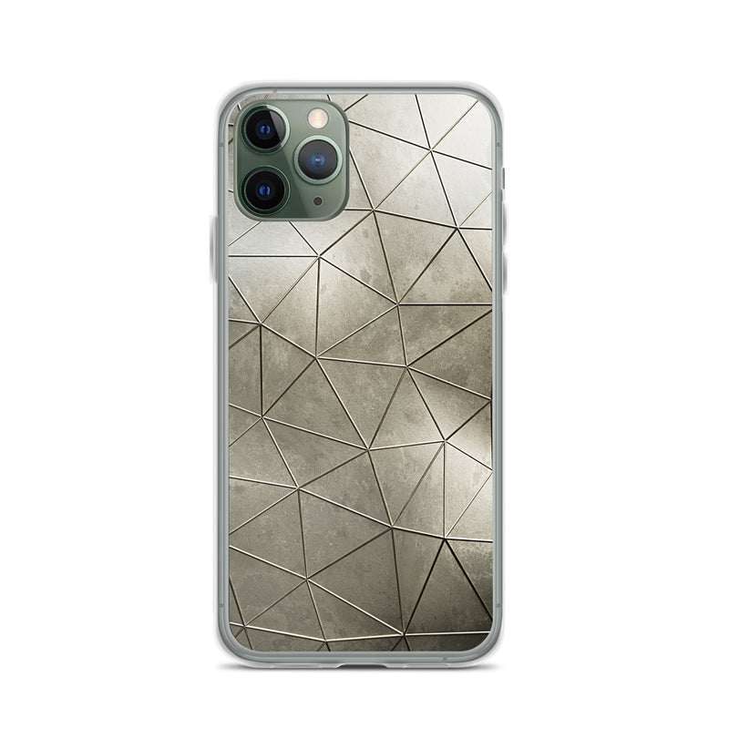 Load image into Gallery viewer, Aged Gold Polygon iPhone Clear Thin Case CREATIVETECH