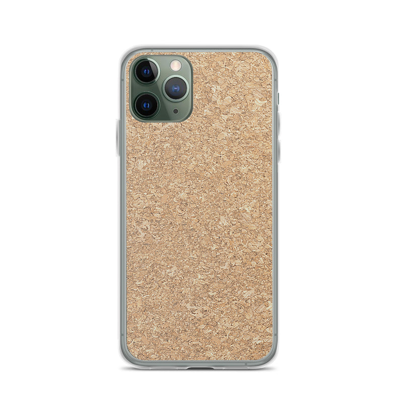 Load image into Gallery viewer, Light Brown Cork Wood iPhone Clear Thin Case CREATIVETECH
