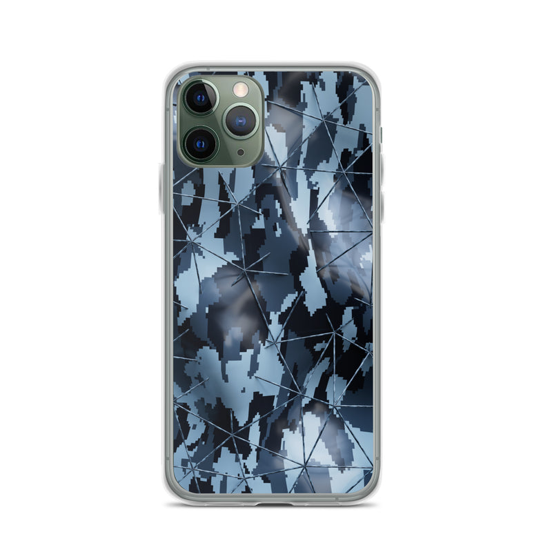 Load image into Gallery viewer, Dark Grey Military Camouflage Tech Polygon iPhone Clear Thin Case CREATIVETECH