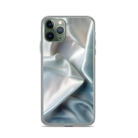 White Satin Pearl Cloth iPhone Clear Thin Case CREATIVETECH