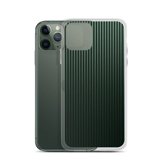 Dark Green Striped Carbon Fiber iPhone Clear Thin Case CREATIVETECH