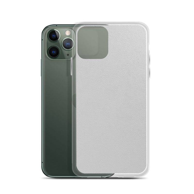 Load image into Gallery viewer, White Leather iPhone Clear Thin Case CREATIVETECH
