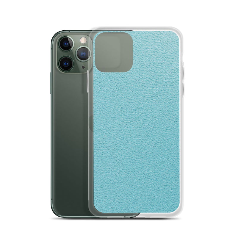Load image into Gallery viewer, Mint Green Leather iPhone Clear Thin Case CREATIVETECH