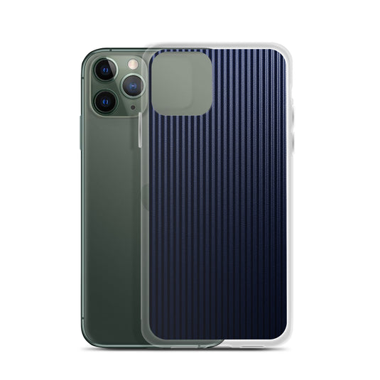 Dark Blue Ribbed Carbon Fiber iPhone Clear Thin Case CREATIVETECH