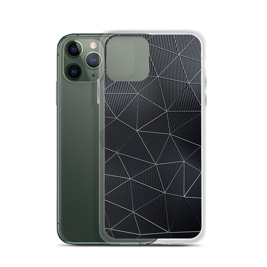 Silver Polygon Carbon Fiber iPhone Clear Thin Case CREATIVETECH