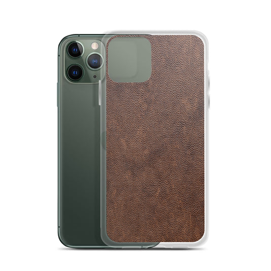 Light Brown Leather iPhone Clear Thin Case CREATIVETECH