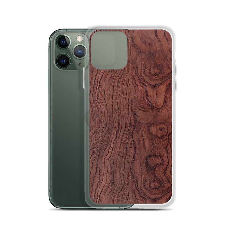 Load image into Gallery viewer, Bubinga Brown Wood iPhone Clear Thin Case CREATIVETECH