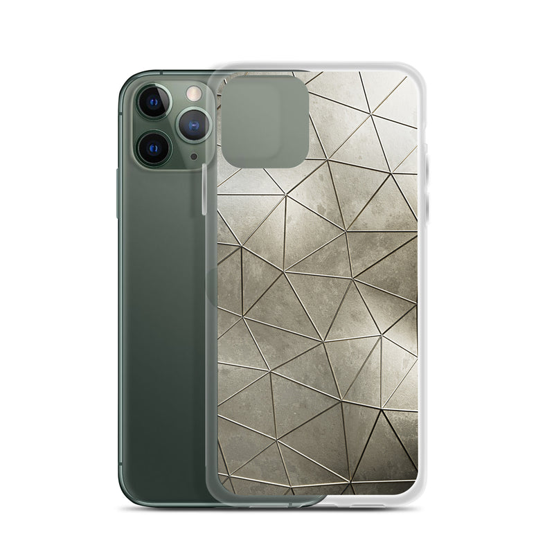 Load image into Gallery viewer, Aged Gold Polygon iPhone Clear Thin Case CREATIVETECH
