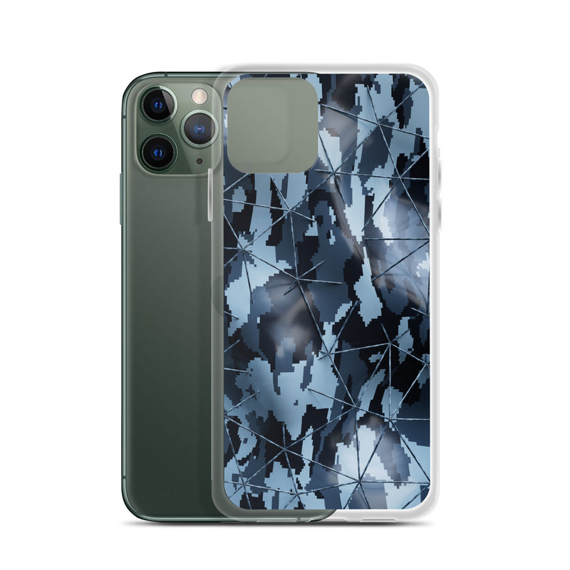 Load image into Gallery viewer, Dark Grey Military Camouflage Tech Polygon iPhone Clear Thin Case CREATIVETECH
