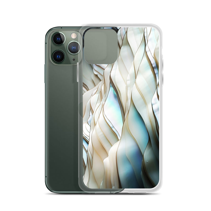 Load image into Gallery viewer, Cream Blue White Pearl iPhone Clear Thin Case CREATIVETECH
