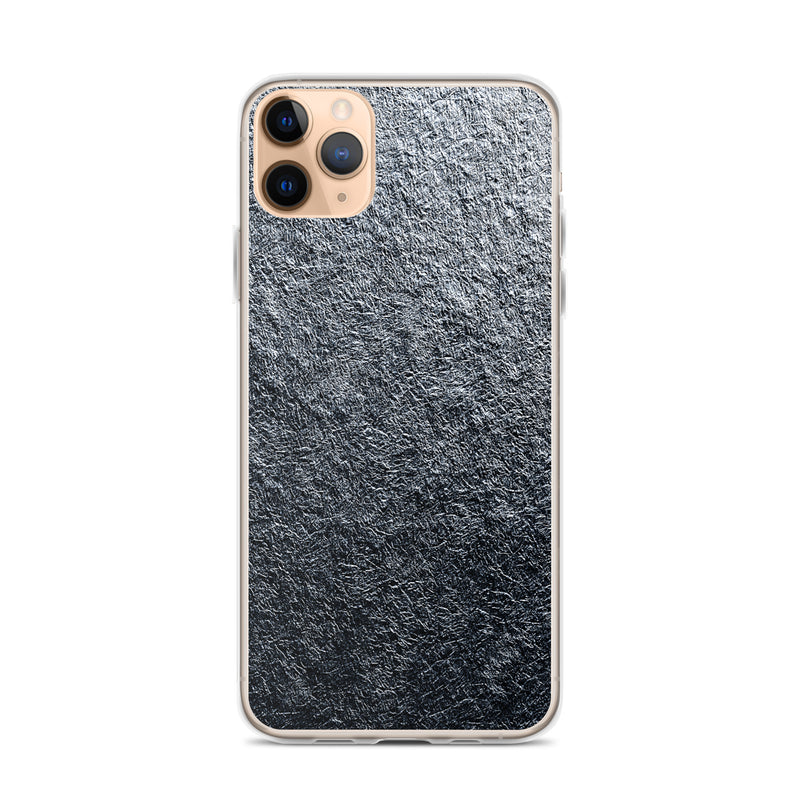 Load image into Gallery viewer, Silver Foil Metal iPhone Clear Thin Case CREATIVETECH