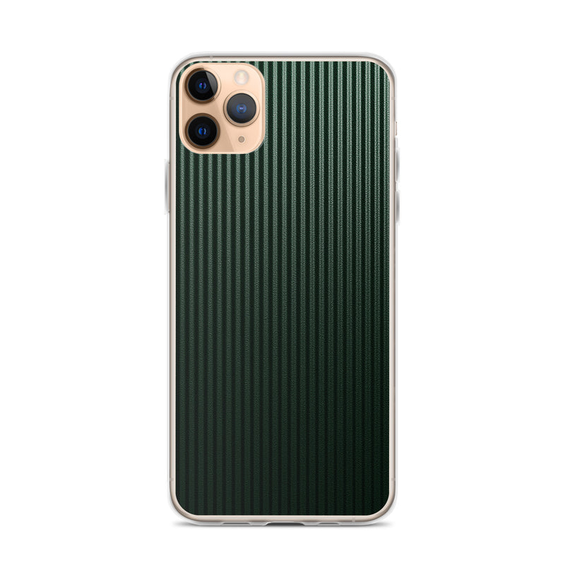 Load image into Gallery viewer, Dark Green Striped Carbon Fiber iPhone Clear Thin Case CREATIVETECH