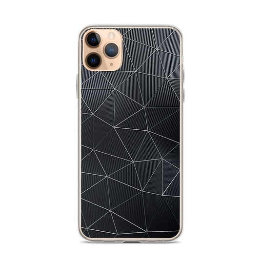 Silver Polygon Carbon Fiber iPhone Clear Thin Case CREATIVETECH