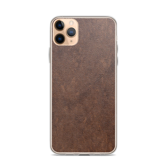 Light Brown Leather iPhone Clear Thin Case CREATIVETECH