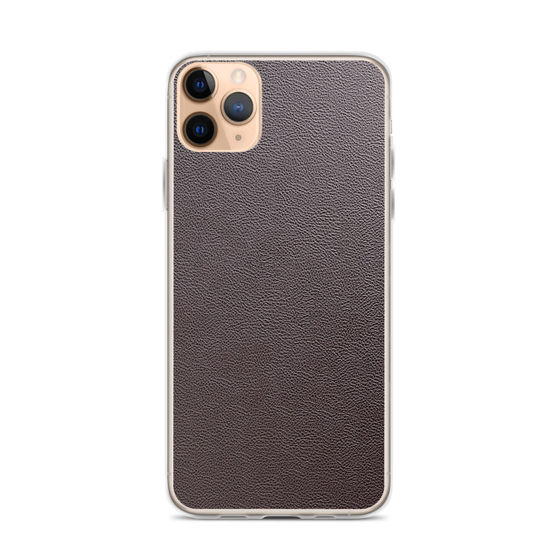 Load image into Gallery viewer, Dark Brown Leather iPhone Clear Thin Case CREATIVETECH
