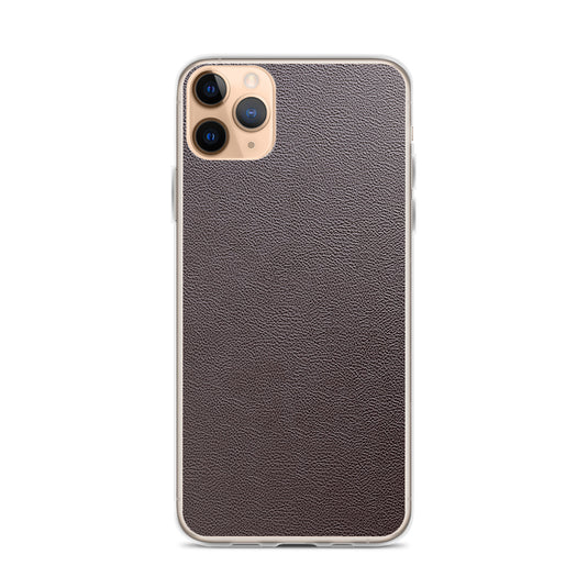 Dark Brown Leather iPhone Clear Thin Case CREATIVETECH