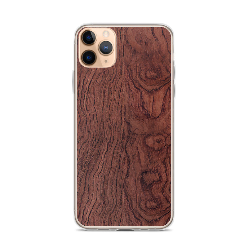 Load image into Gallery viewer, Bubinga Brown Wood iPhone Clear Thin Case CREATIVETECH